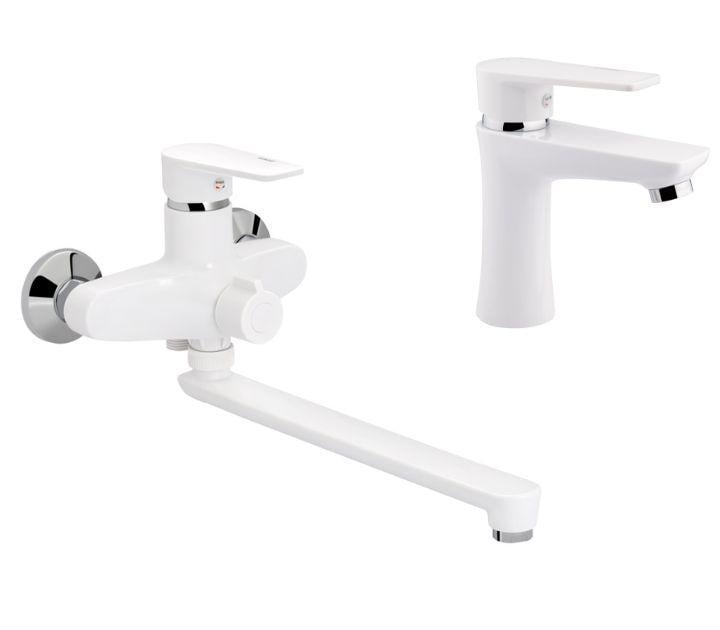 Набор смесителей для ванны Brinex 351W 005 2в1 пластик Белый