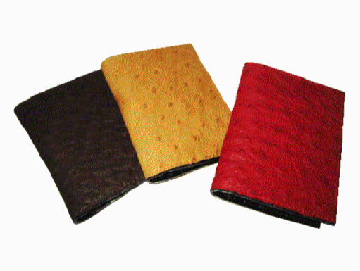 Візитниця Ekzotic Leather зі шкіри страуса Червона коричнева (och02)