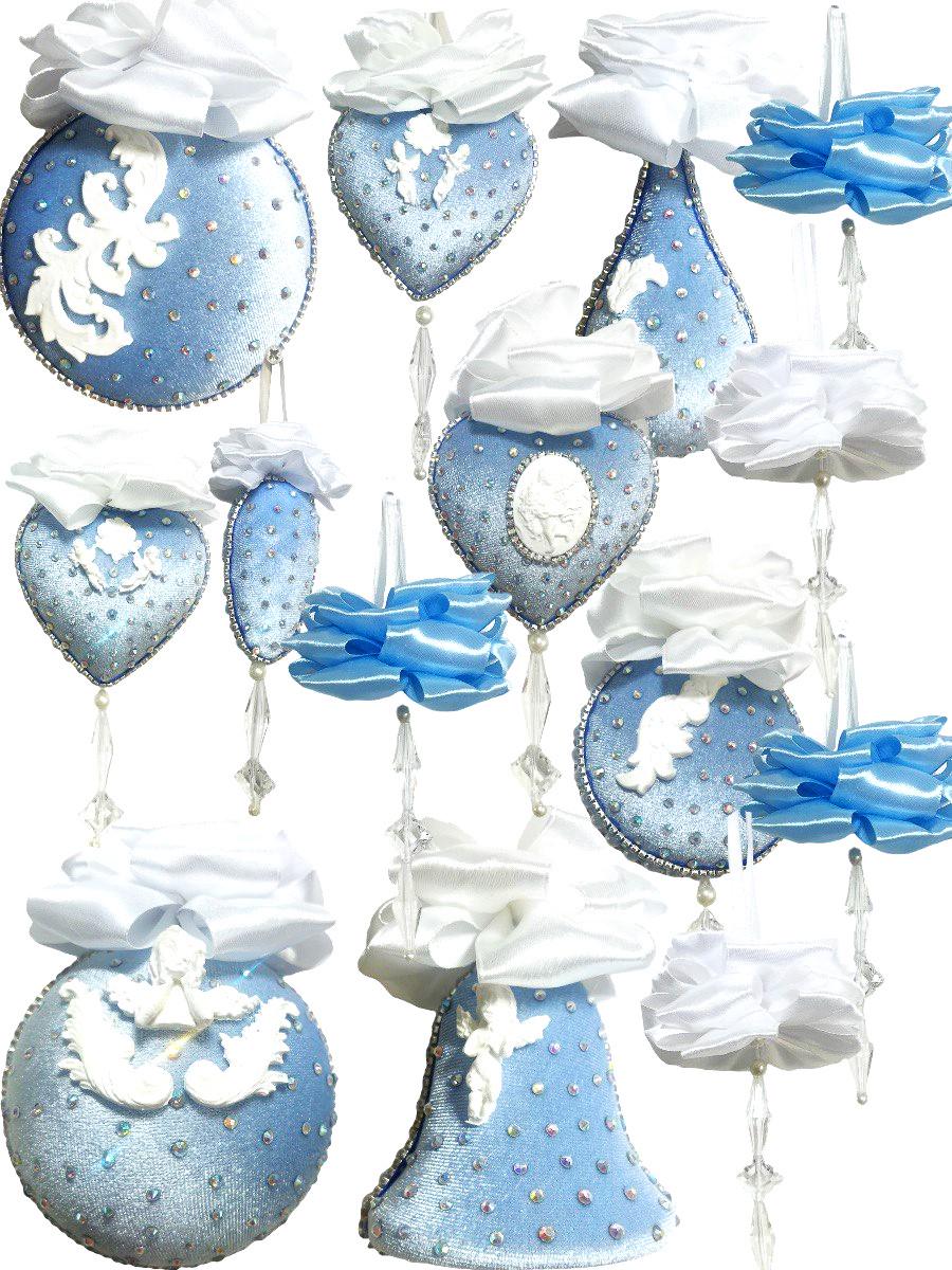 Комплект новорічних ялинкових іграшок Зимовий мороз 14 шт. Оксамитовий (1942718679)