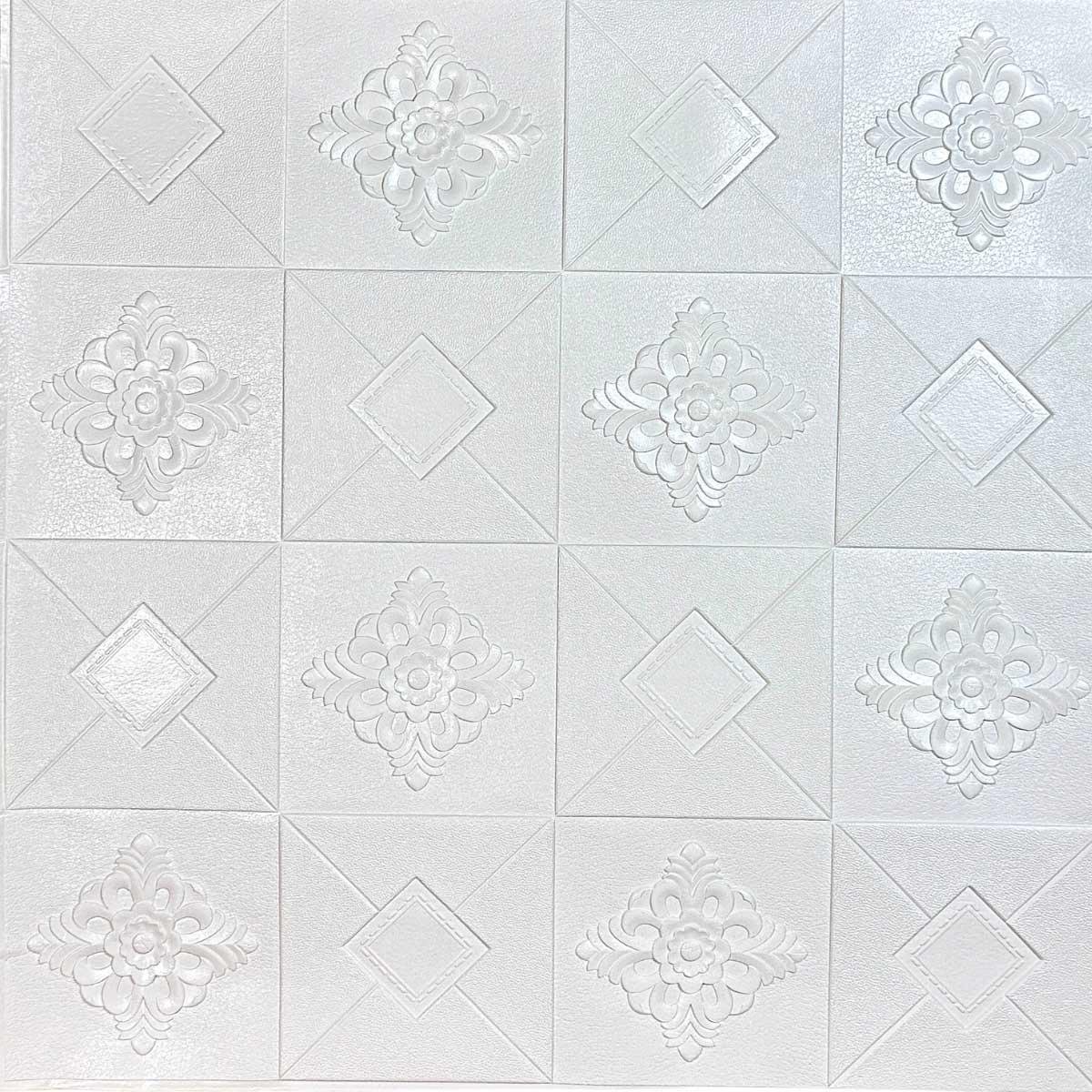 3D-панель самоклеющаяся декоративная белый рельеф 700x770x3 мм