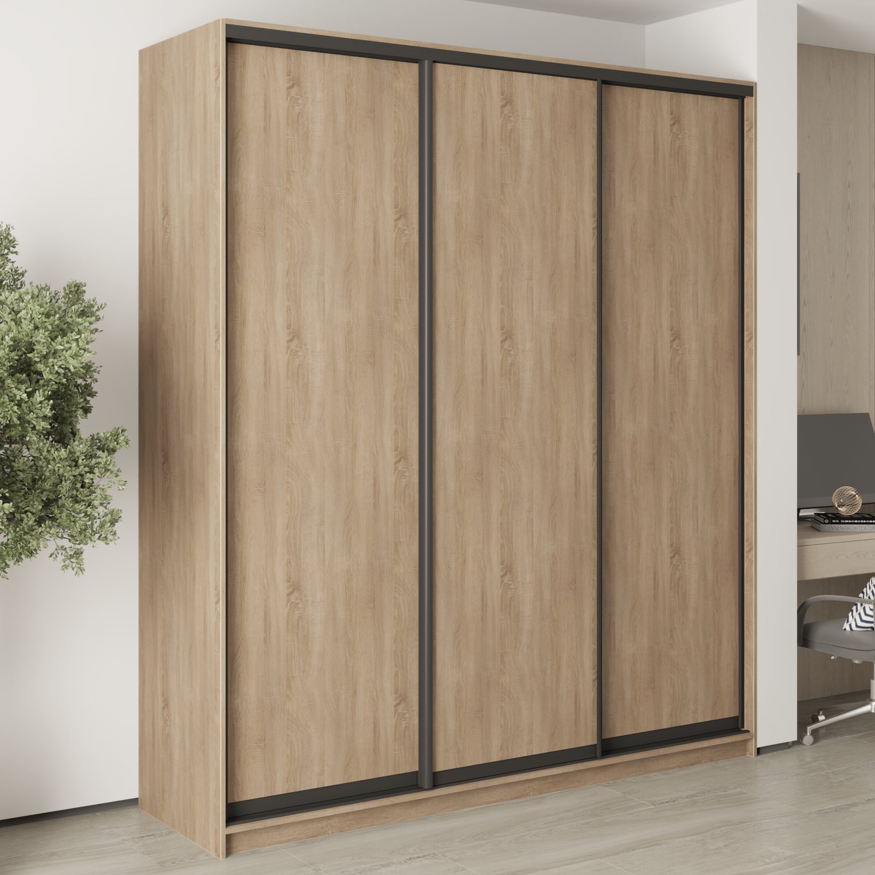 Шкаф-купе трехдверный Mebel Star Комбо BG MBS-9461 210х60х240 см Дуб сонома (1009450) Шкаф-купе трехдверный Mebel Star Комбо BG MBS-9461 210х60х240 см Дуб сонома (1009450)