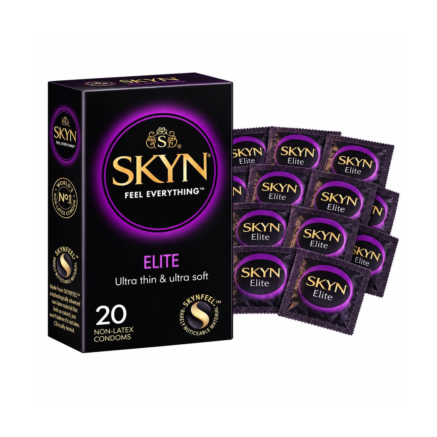 Презервативы SKYN безлатексные Elite ультратонкие полиизопреновые с гладкой поверхностью non-latex condoms 20 шт. (2973104950)