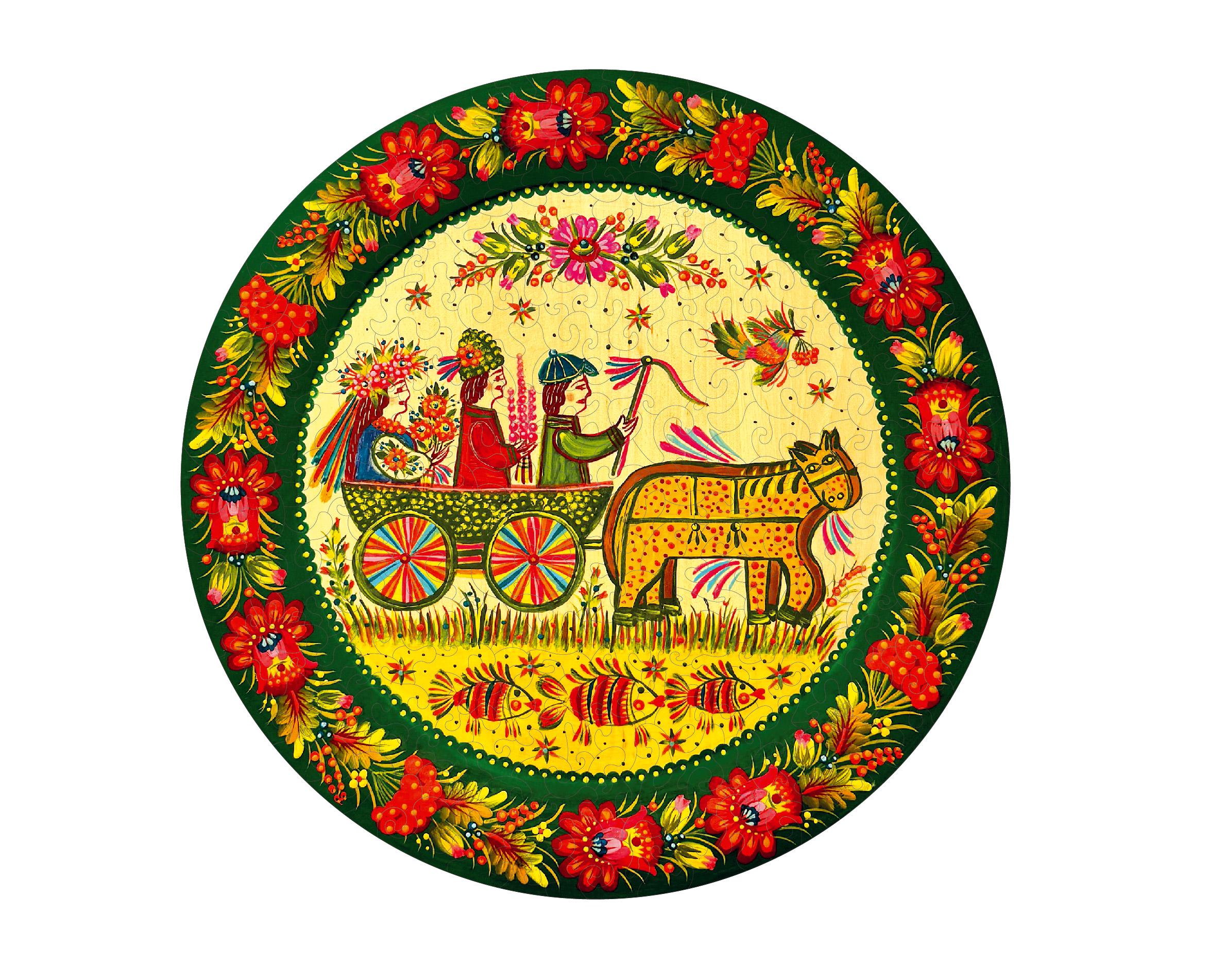 Пазл деревʼяний фігурний Петриківське весілля 300 елементів (26857055) - фото 5 Пазл деревʼяний фігурний Петриківське весілля 300 елементів (26857055) - фото 5