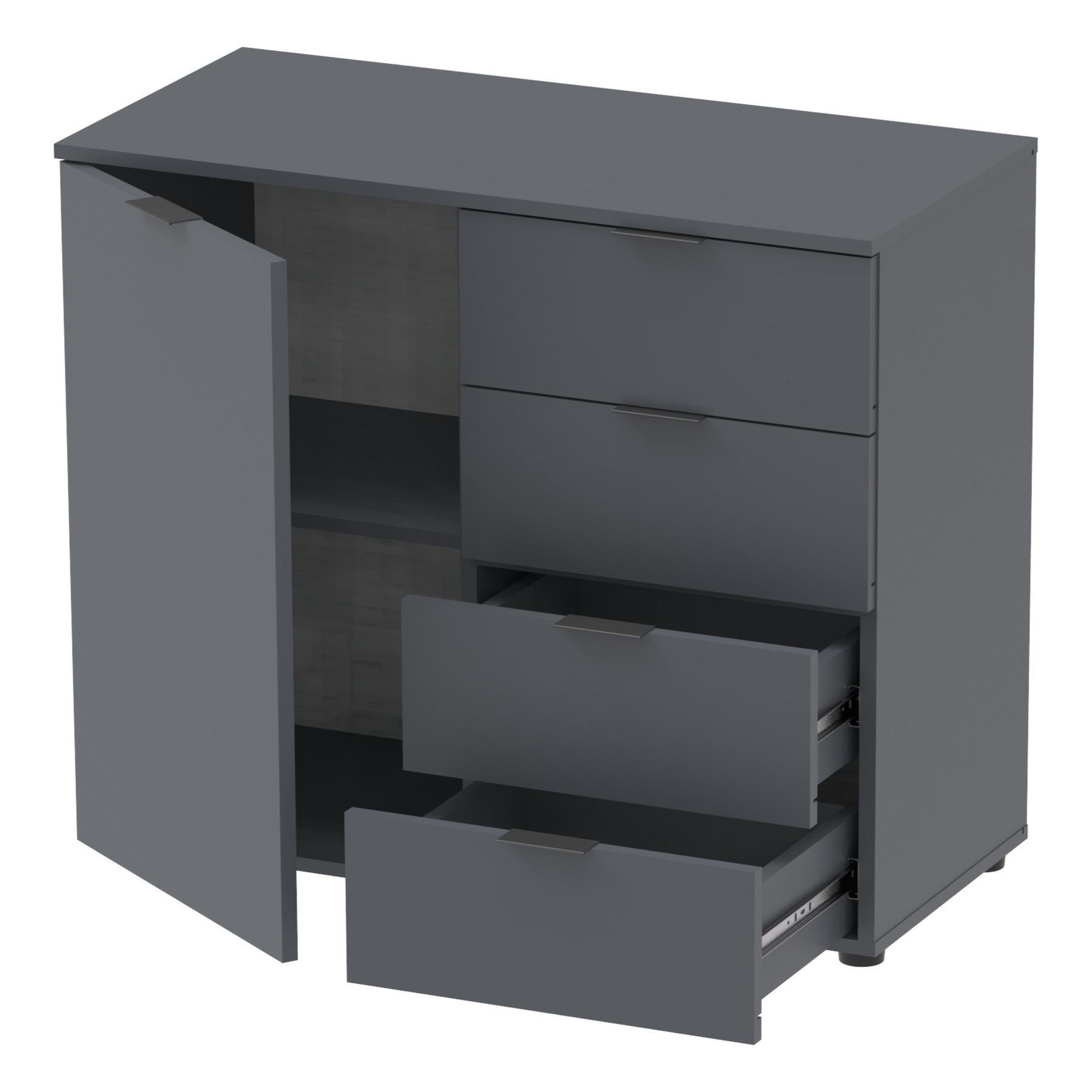 Комод в гостиную Doros Рон 1 80х38х81 см Графитный - фото 4 Комод в гостиную Doros Рон 1 80х38х81 см Графитный - фото 4