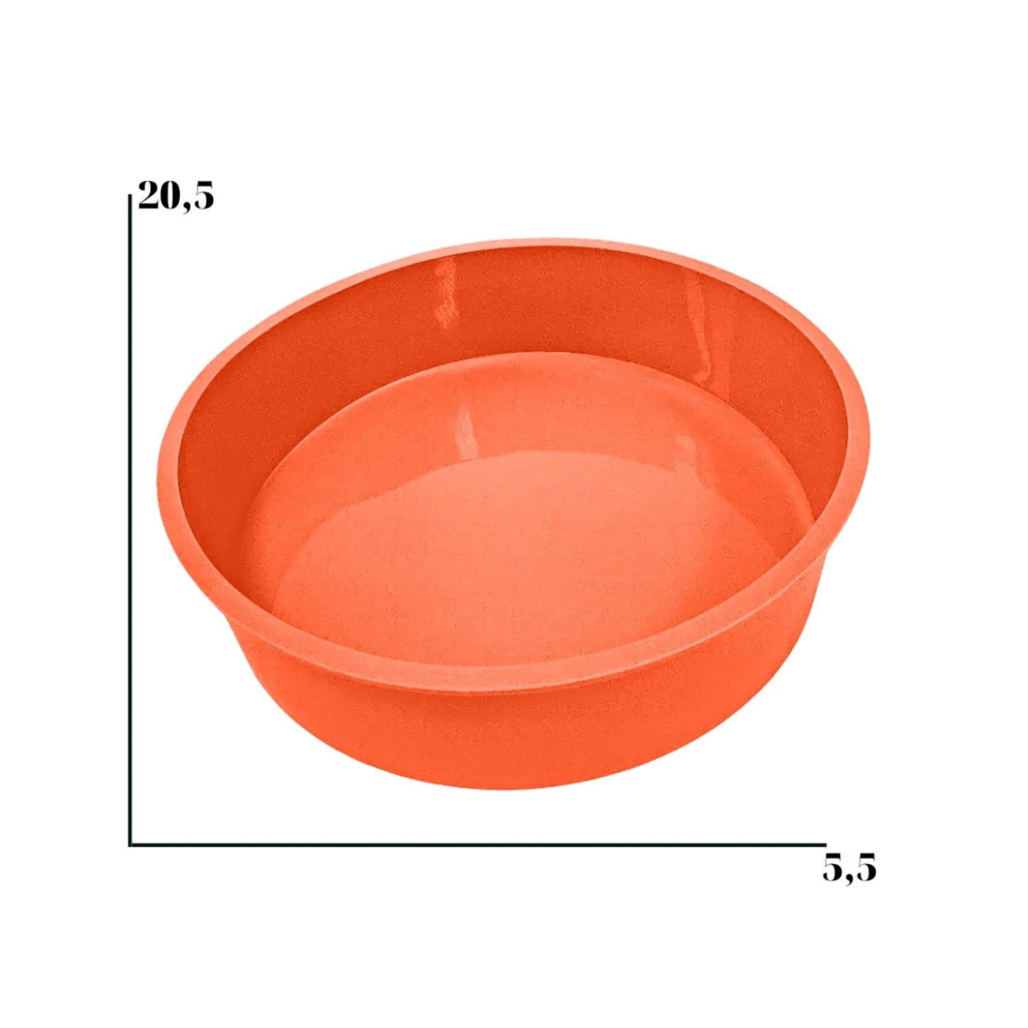 Форма силиконовая круглая для выпечки 20,5x5,5 см Оранжевый (86643) - фото 4