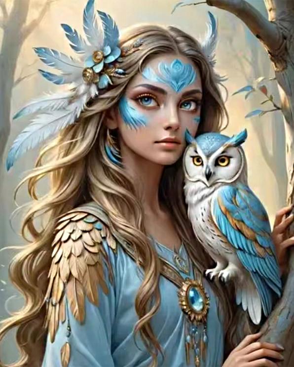 Алмазна мозаїка MY-Art Лісова мисливиця на підрамнику круглі алмази 40х50 см (AR-3353)