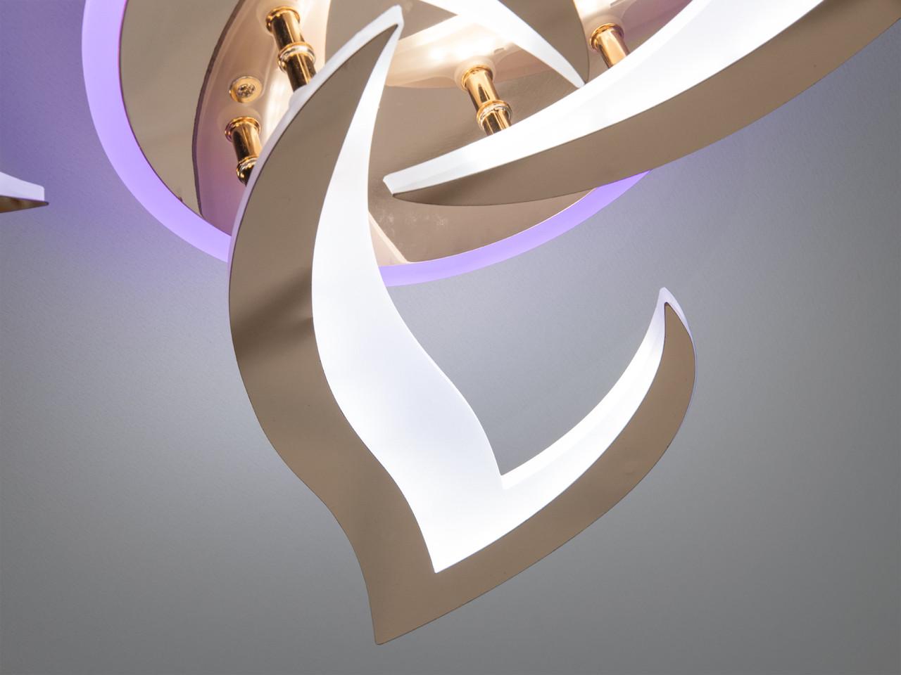 Люстра потолочная светодиодная для гостиной 8146/3G с димером и пультом 45 Вт Золотой (2701217554) - фото 5 Люстра потолочная светодиодная для гостиной 8146/3G с димером и пультом 45 Вт Золотой (2701217554) - фото 5