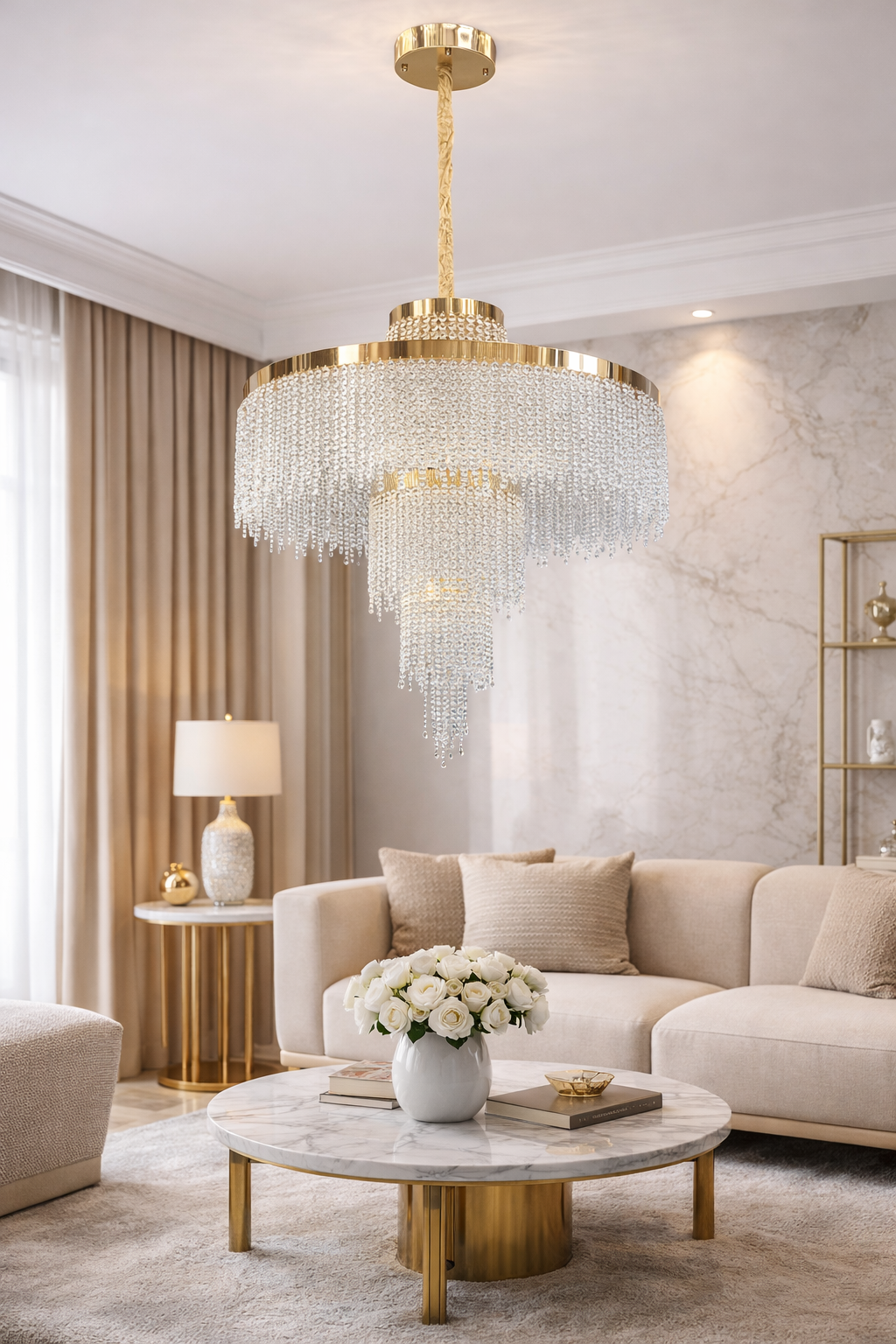 Люстра Royal Cascade LED 3 режима 181W Gold (2094/800GD) Люстра Royal Cascade LED 3 режима 181W Gold (2094/800GD)