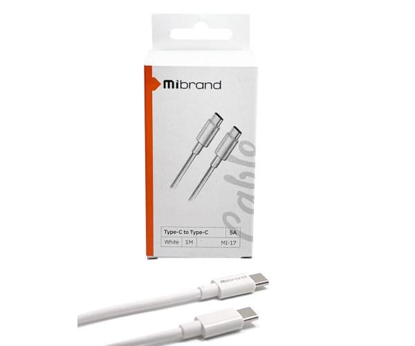 Кабель Mibrand MI-17 Flexible Charging Line Type-C to Type-C 5A 1 м White - фото 3