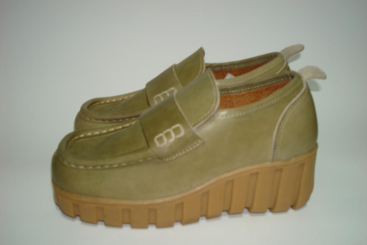 Мокасины кожаные женские р. 37 23,5 см Зеленый (2333679139) - фото 2 Мокасины кожаные женские р. 37 23,5 см Зеленый (2333679139) - фото 2