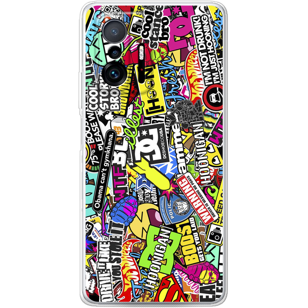 Чехол BoxFace Xiaomi 11T / 11T Pro Multicolored Inscriptions Прозрачный силикон (43423-up880-43423)