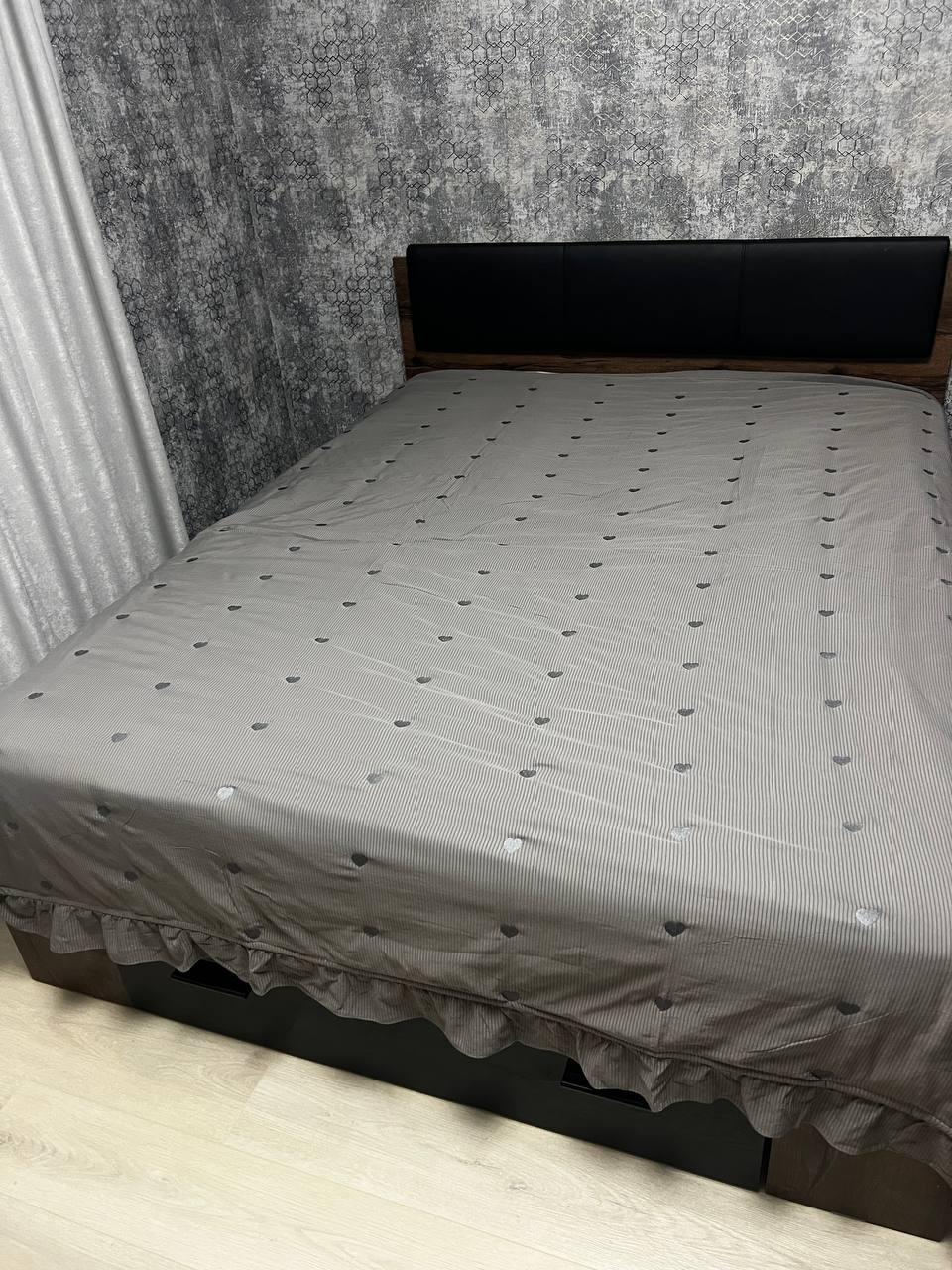 Покривало бавовняне на диван двоспальне 200х200 см Графітовий (П4К-rai-pokruvalo-001-04) - фото 7