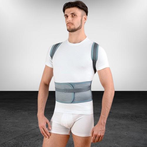 Бандаж для осанки Алком 1040 3/80-90 см эластичный/ребра жесткости/корсет осанки спины/корректор осанки - фото 8