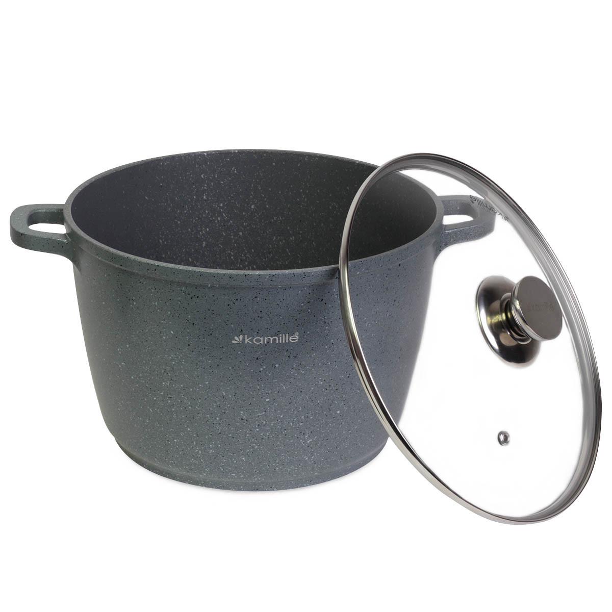 Кастрюля с крышкой Kamille KM-4427 из литого алюминия с антипригарным покрытием 6,2 л (1677981331) - фото 2 Кастрюля с крышкой Kamille KM-4427 из литого алюминия с антипригарным покрытием 6,2 л (1677981331) - фото 2
