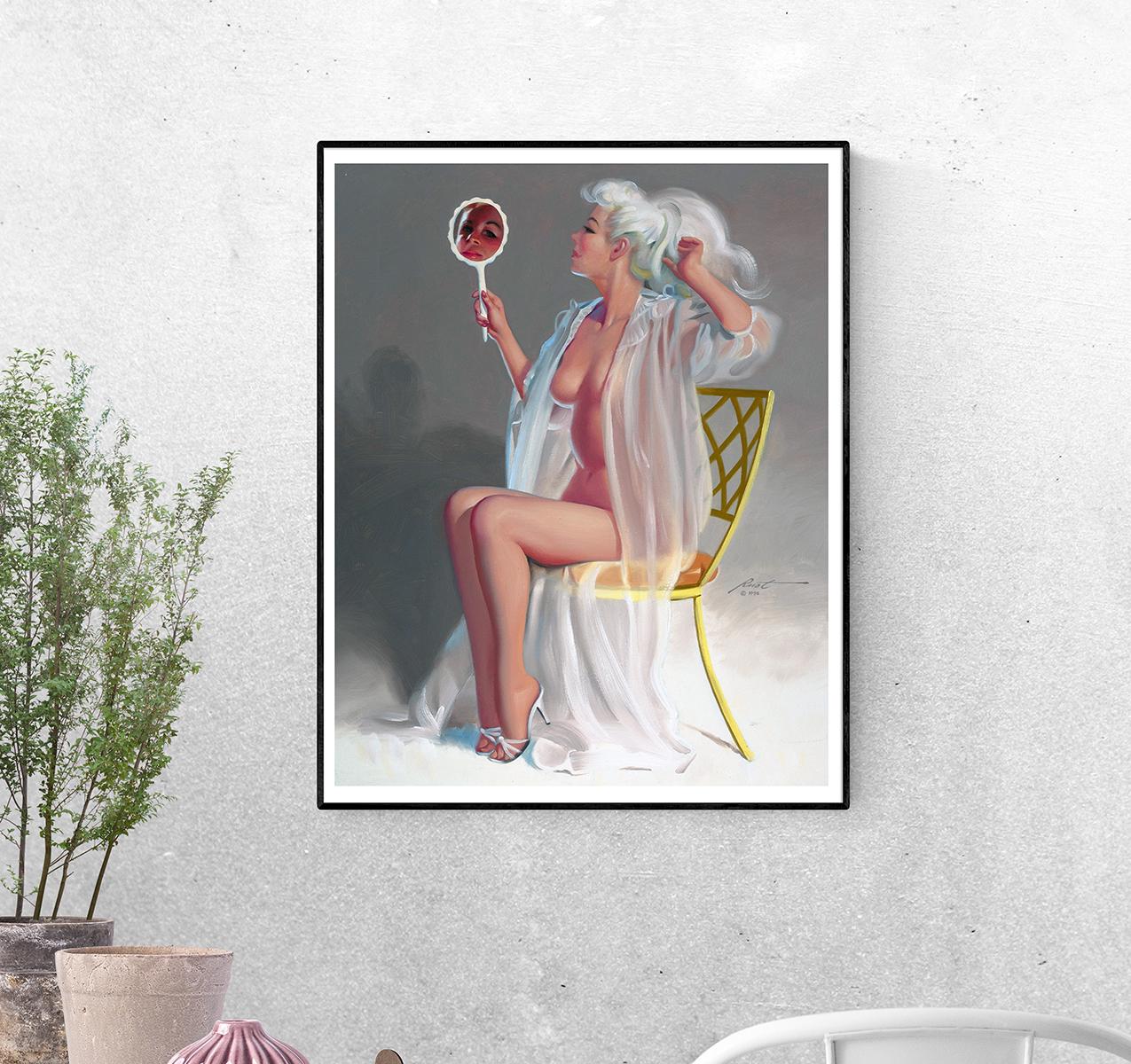 Постер Пин ап с зеркалом Дональда Раста формат А-0 (pin_up1740022_Poster)