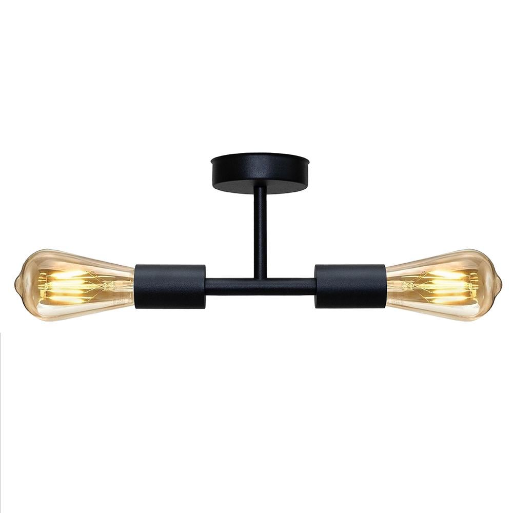 Люстра стельова MSK ELECTRIC Asket NL 2213-2 BK на дві лампи Е27 Чорний - фото 2