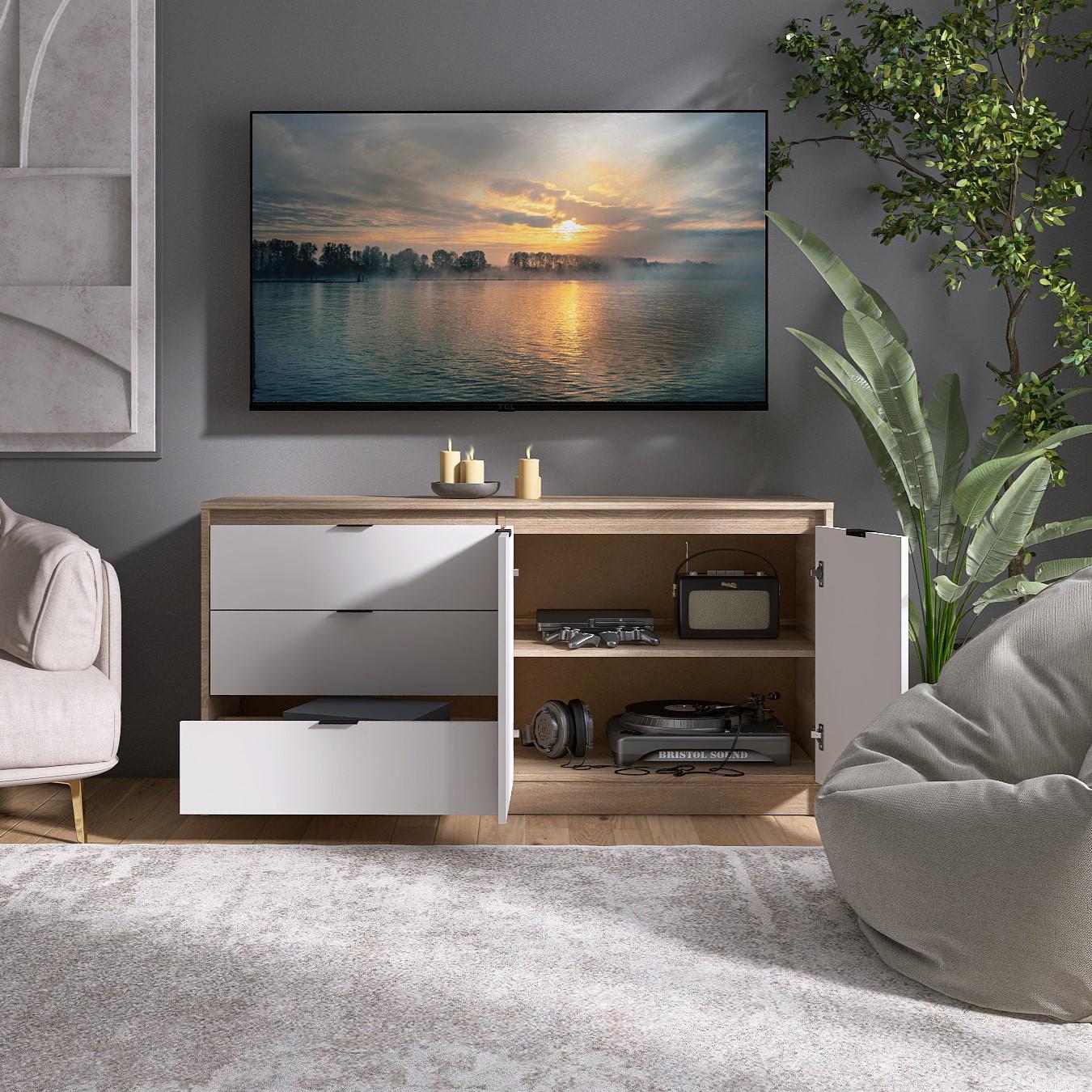 Комод Everest Сити 1500 1502х380х746 мм Сонома/Белый (11415) - фото 3