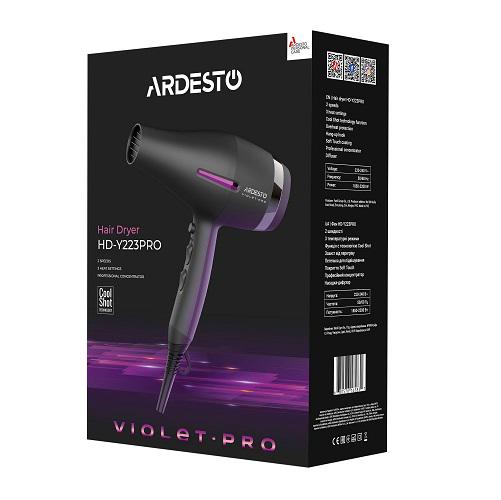 Фен с диффузором Ardesto Violet PRO 1850-2200Вт 2 скорости 3 температурных режима Черный (589657) - фото 7