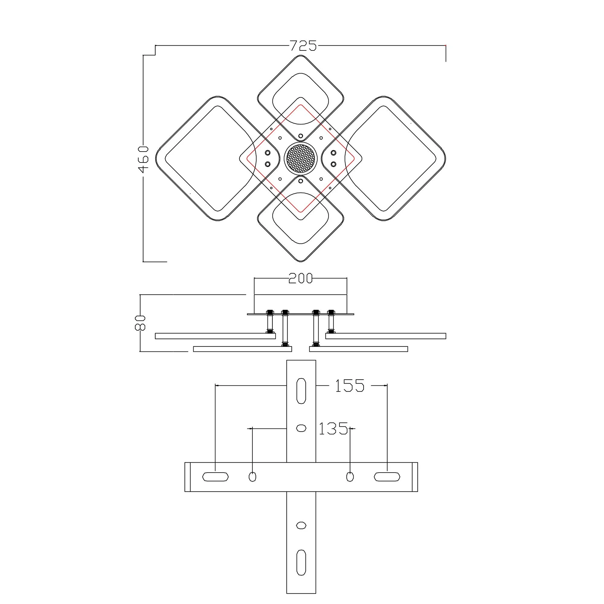 Люстра ESLLSE OVAL RGB LED MUSIC 5S с колонкой 85 Вт и пультом 725x460x80 мм Черный (10590) - фото 8 Люстра ESLLSE OVAL RGB LED MUSIC 5S с колонкой 85 Вт и пультом 725x460x80 мм Черный (10590) - фото 8