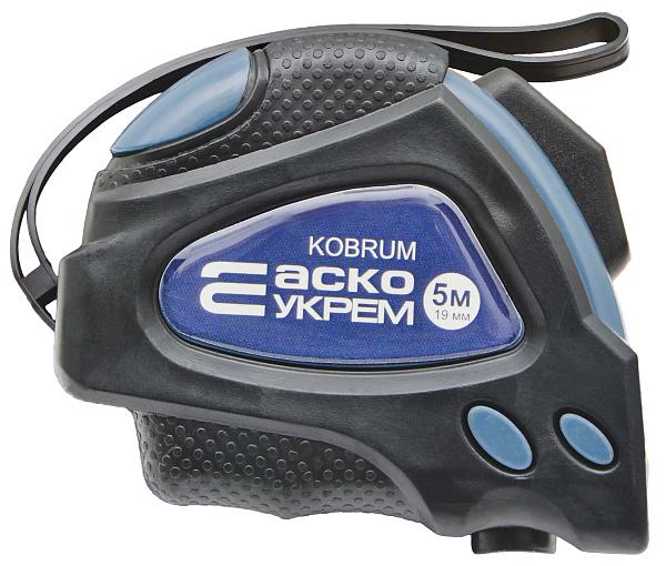 Рулетка АСКО KOBRUM ABS-пластик 5 мх19 мм с черным резиновым чехлом (A0170100027)