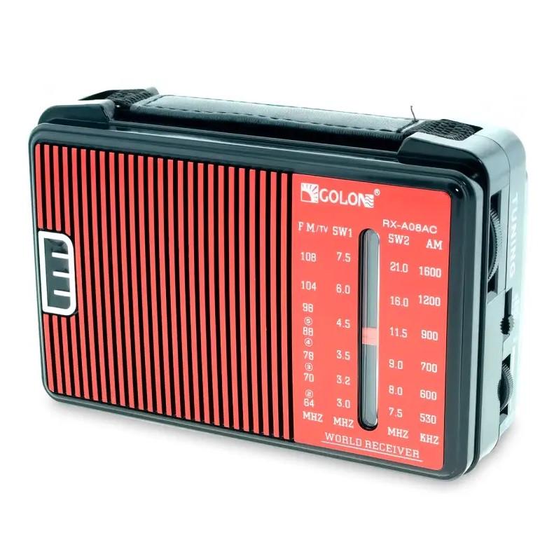 Радіоприймач Golon RX-A08AC з mp3 плеєром від мережі 220 В та батарейок (3023)