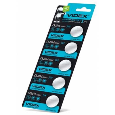 Батарейки Videx CR2016 Litium 5 шт. 3V