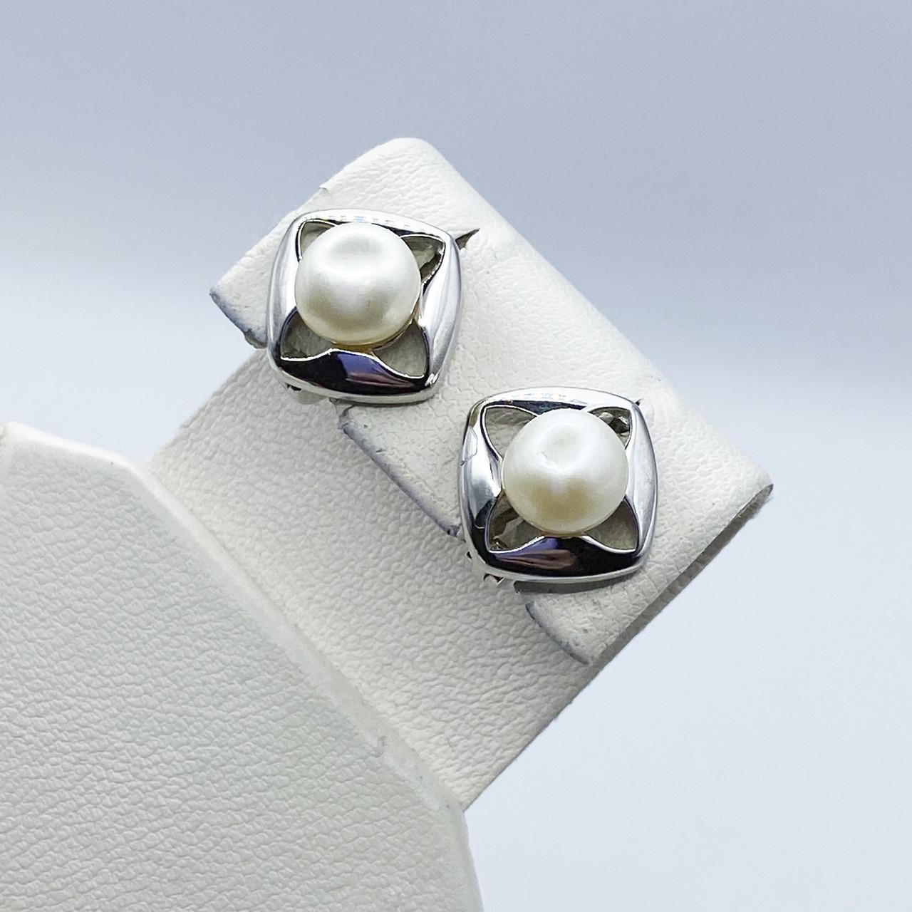 Серьги серебряные с жемчугом 4,1 г (2335903003)