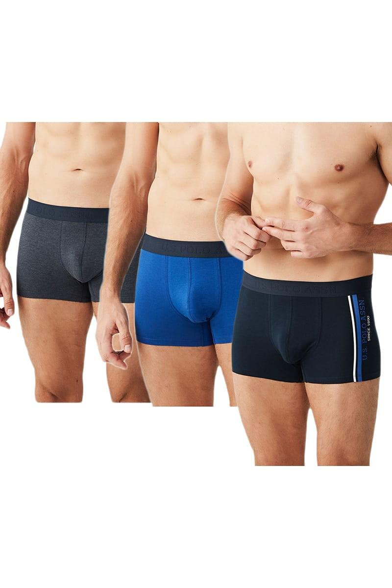 Труси боксеры U.S. Polo ASSN р. 52/XL 3 шт. Серый/Синий (67908)