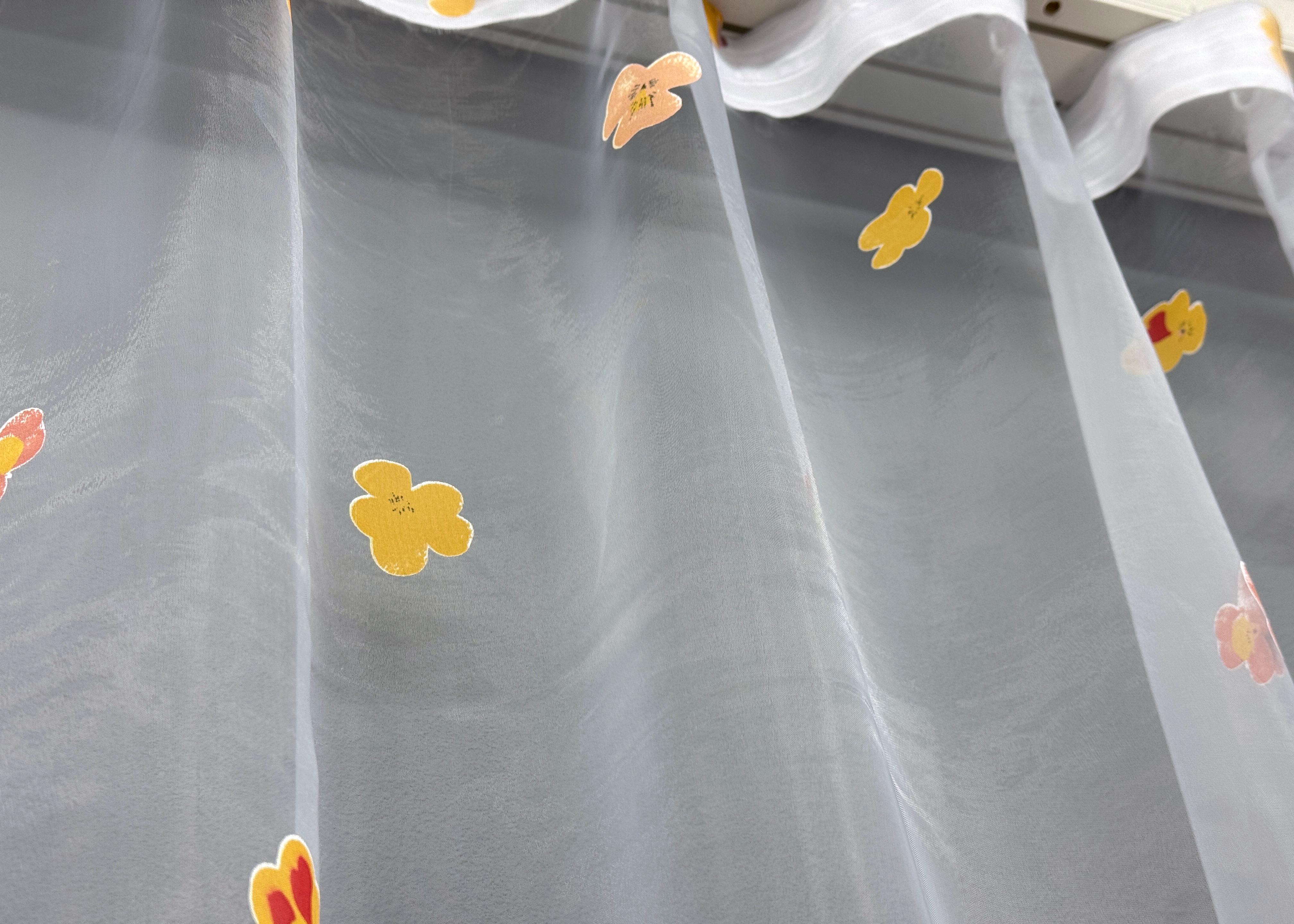 Тюль VR-Textil 823т Бабочки органза 300х250 см Белый/Оранжевый/Красный (40-539) - фото 7