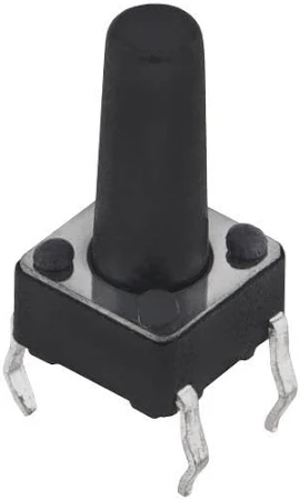 Набор тактовых кнопок-микропереключателей dip 100 шт. 4 контакта 6x6x10 мм Черный (2361229)