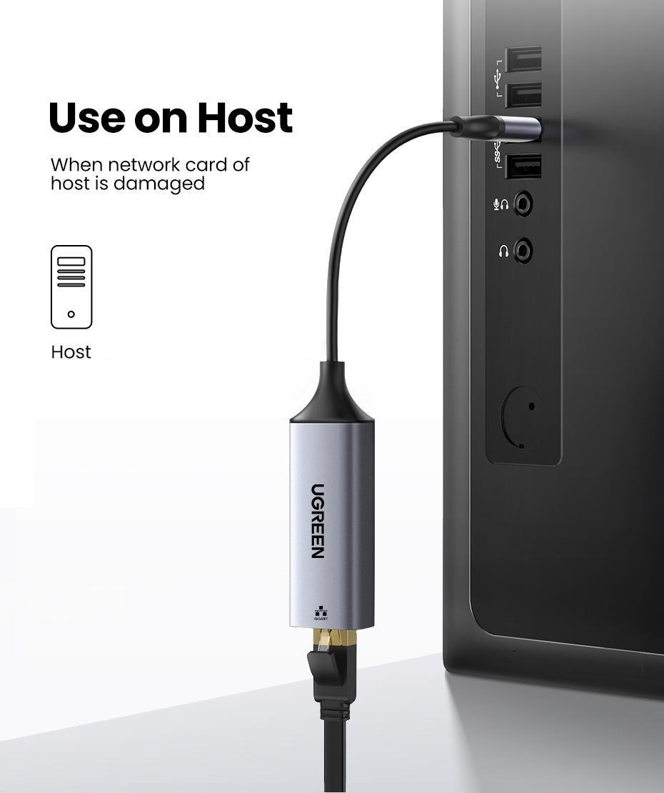 Сетевая карта UGREEN USB-Ethernet 1 Гбит/с LAN USB 3.0-RJ45 1000 Мбит/с металлический Серый (50922) - фото 13