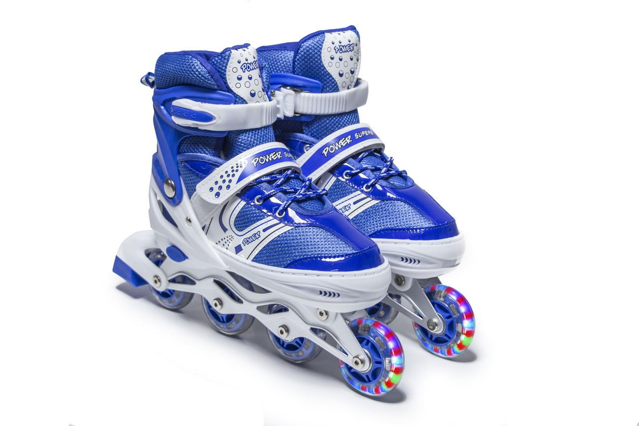 Роликові ковзани Superpower PVC колеса 23,5-26,5 см р. 38-42 Blue (898288032) - фото 1