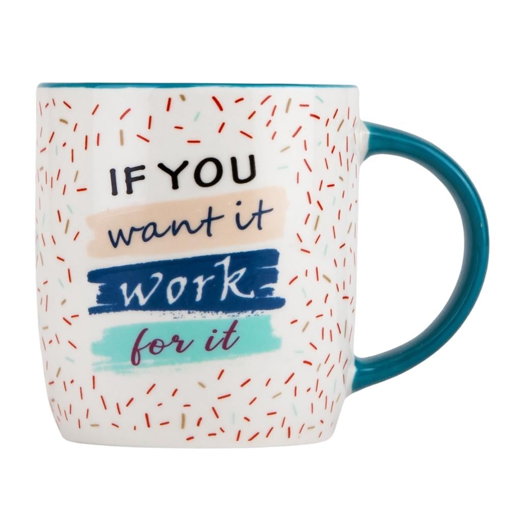 Набор кружек керамических Elisey "If you want it work for it" 350 мл 4 шт. Белый 4 (9071-002)