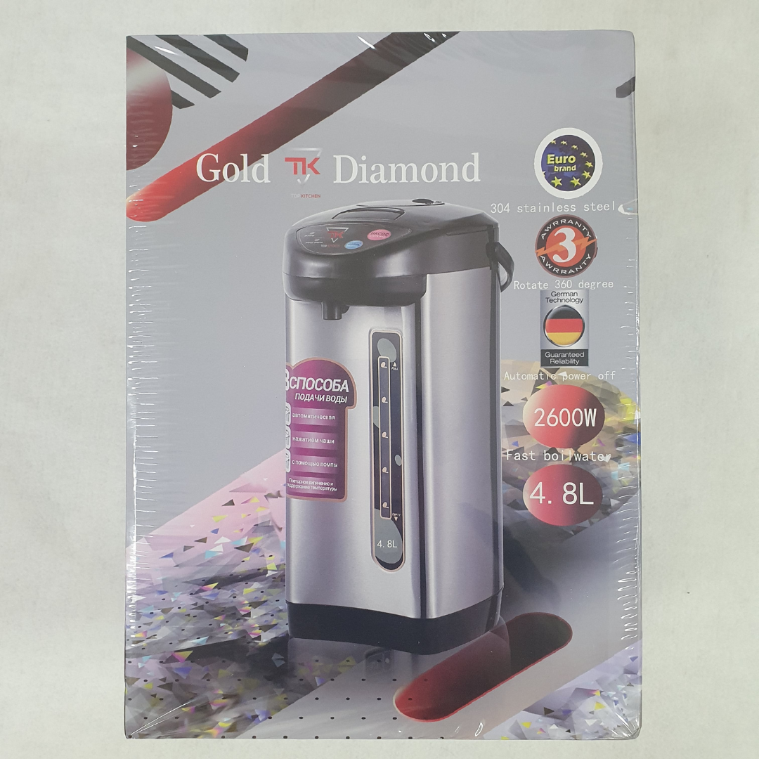 Термопот Gold Diamond 2600 Вт с функцией автоотключения 4,8 л (К8-Т4-Silver) - фото 4