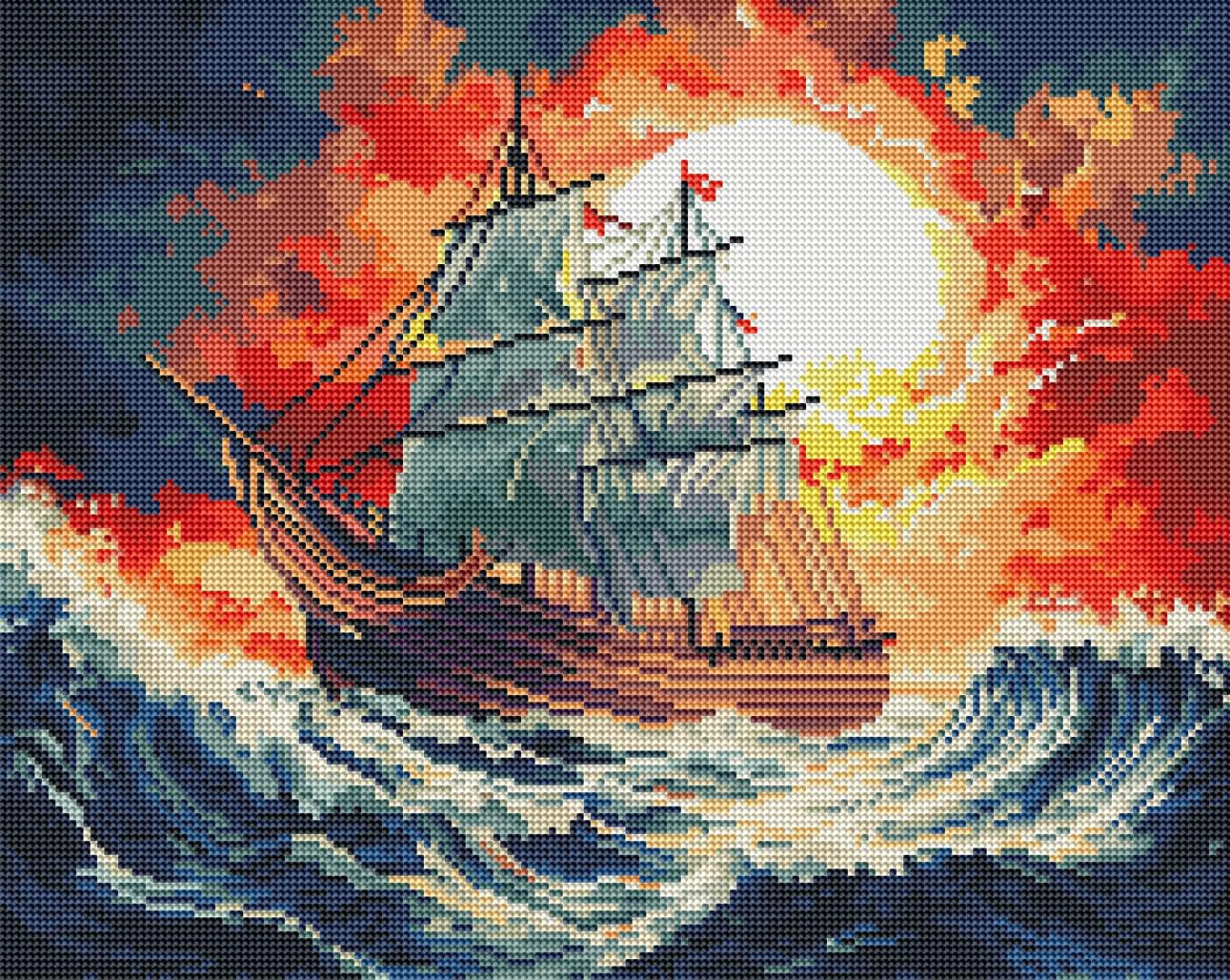 Алмазная мозаика Brushme Шторм на закате 40x50 см (DBS54002)