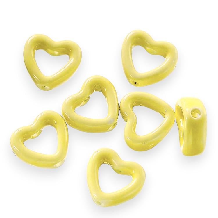 Бусина Сердце разделитель керамическая 14,5х13 мм 1 шт. Желтый (КБ1413с04)