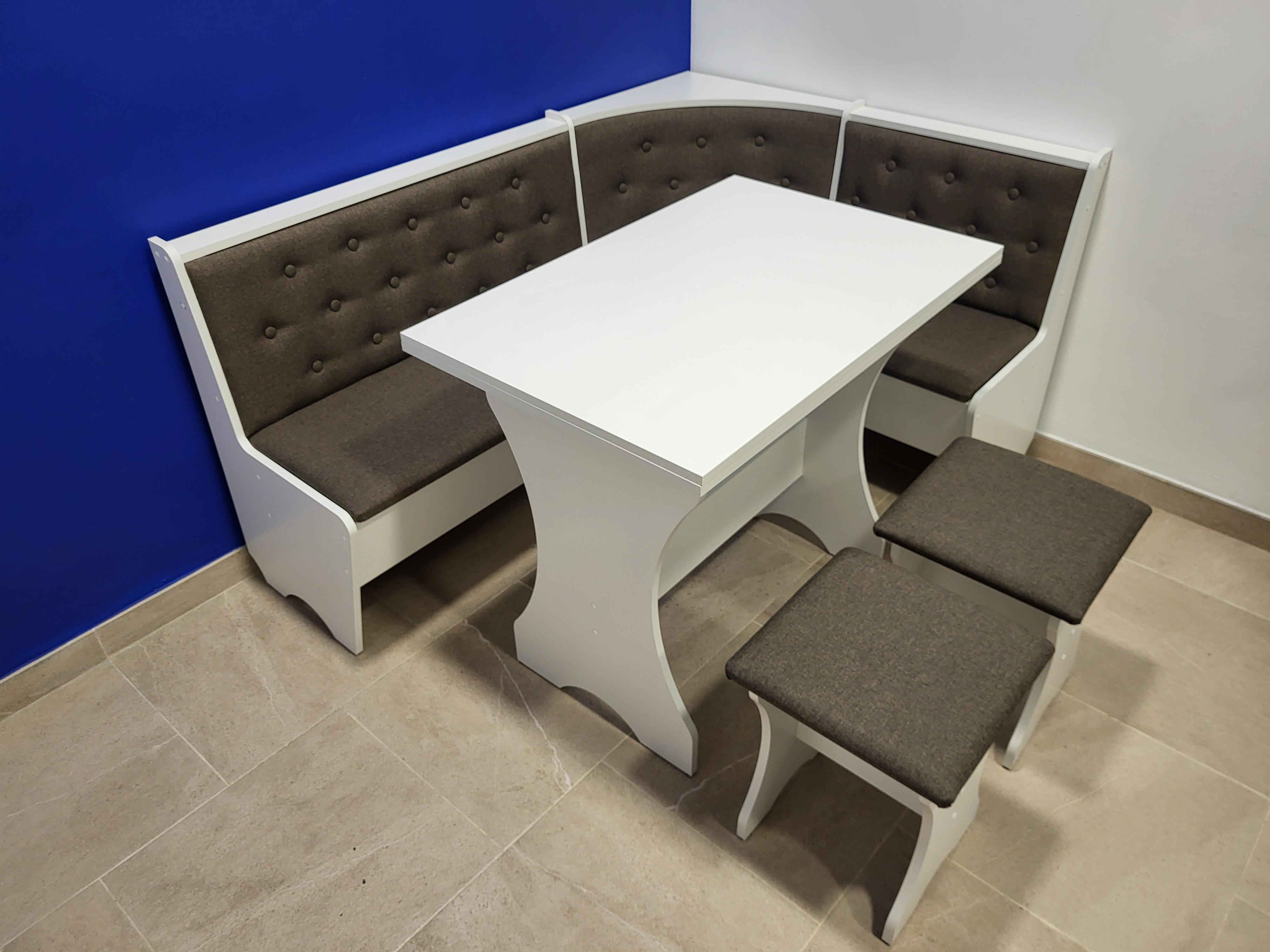 Кухонный уголок Семейный со столом и 2 табуретами 113,5х153,5 см Белый/Дорандо (KSTT-B-D)