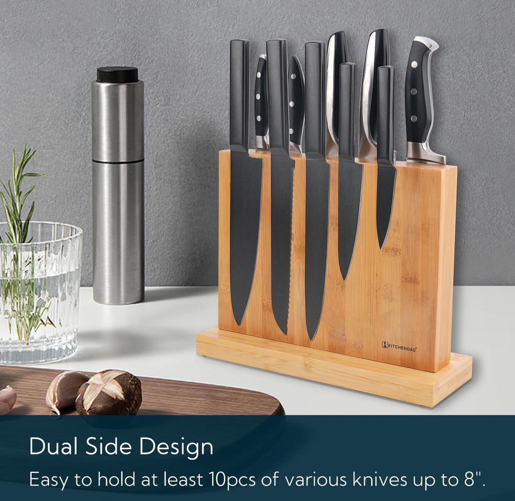 Блок для ножей магнитный KITCHENDAO из бамбука большой для кухни - фото 2 Блок для ножей магнитный KITCHENDAO из бамбука большой для кухни - фото 2
