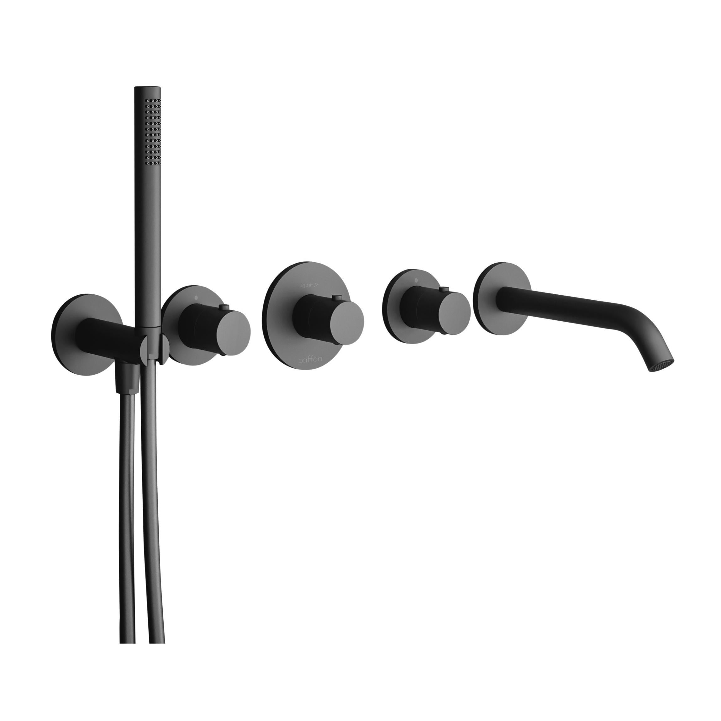 Наружная часть смесителя PAFFONI Modular box MDE001NO с термостатом Черный (142389)