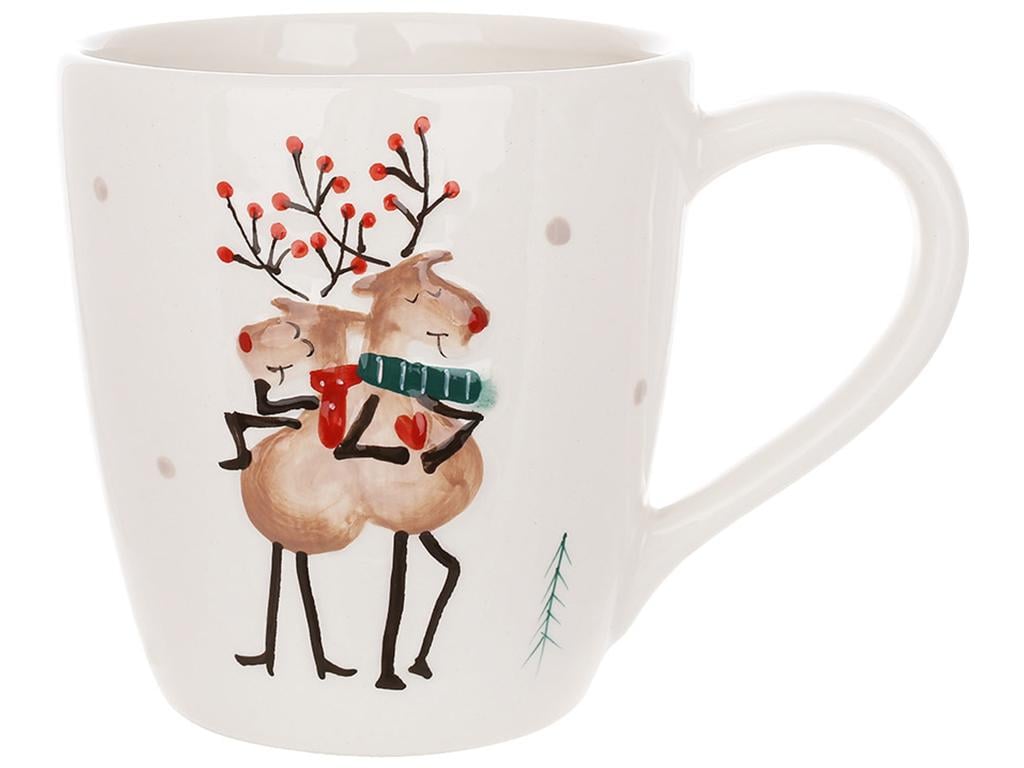 Кружка керамическая Влюбленные олени 450 мл Белый (BDI-834-411)