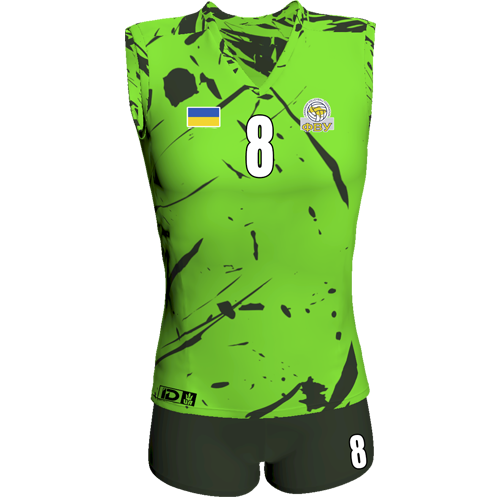 Волейбольна форма жіноча IDSport S Чорний/Зелений (31111423)