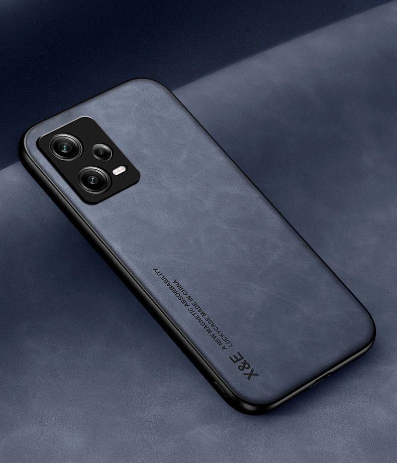 Кожаный чехол XnE Xiaomi Poco X5 5G с металлической вставкой Blue (34282-28)