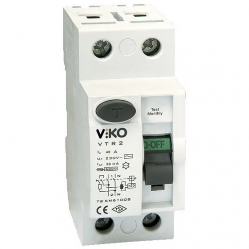 Пристрій захисного відключення ПЗВ Viko 2Р двополюсний 63А 30мА 230V (22440384) Пристрій захисного відключення ПЗВ Viko 2Р двополюсний 63А 30мА 230V (22440384)