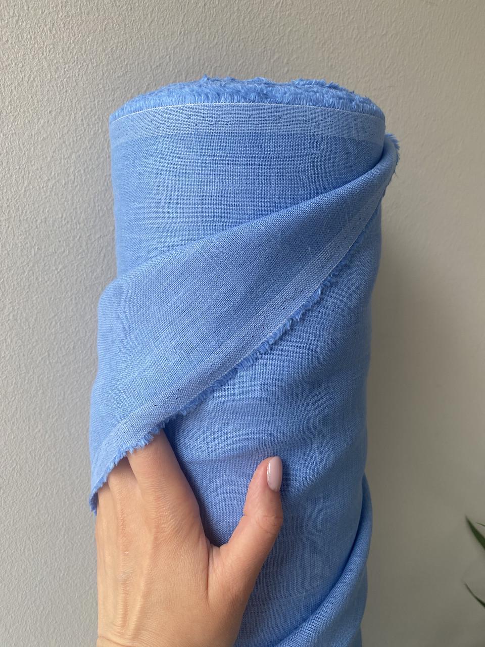 Ткань костюмная LINEN PLUS 100% лен 150 см 757 Голубой - фото 4 Ткань костюмная LINEN PLUS 100% лен 150 см 757 Голубой - фото 4