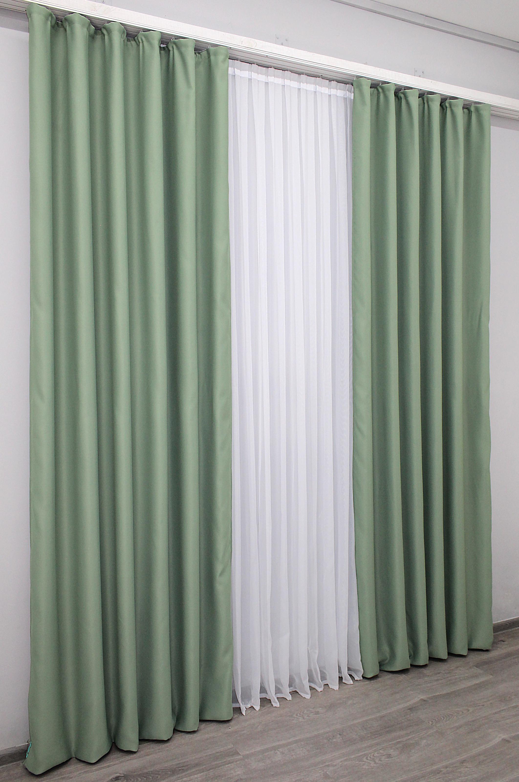 Комплект штор VR-Textil Fusion Dimout № 830ш й блекаут 150х270 см 2 шт. Фісташковий (30-613) - фото 5