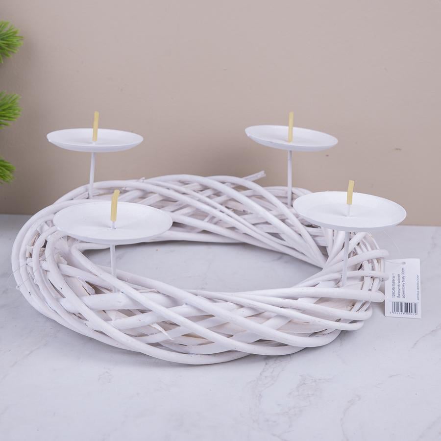 Подсвечник-венок круглый на 4 свечи 30 см (8226)