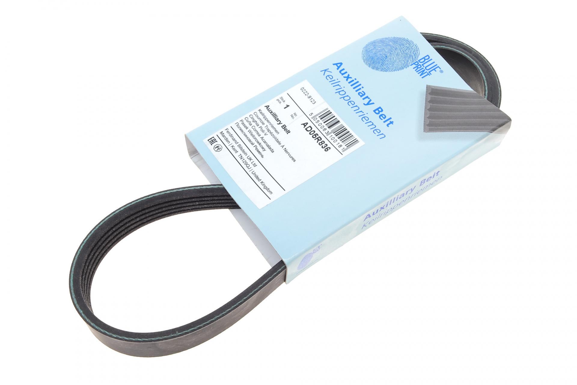 Ремень генератора BLUE PRINT для Hyundai Elantra/Matrix 1.8 01-10/Nissan Micra 1.0-1.4 02-10/Note 1.4 06-12 (AD03R668)