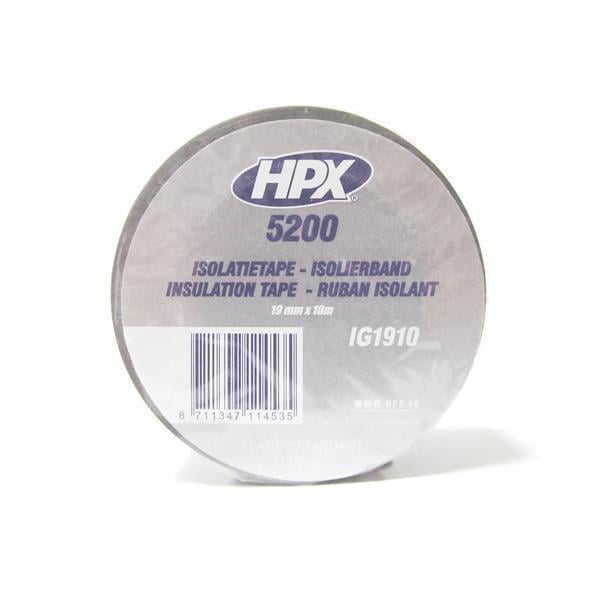 Лента изоляционная самоклейка HPX HPX IG1910 10 м x 19x0,13 мм от -10 до 80°С ПВХ Серый (23676286)