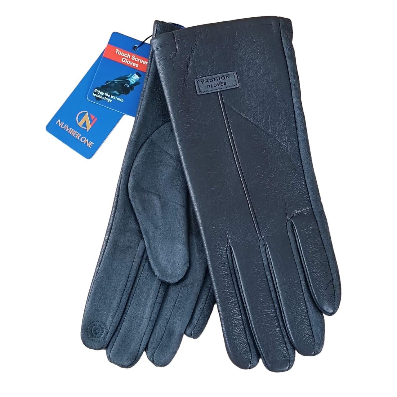 Перчатки женские UGC Дизайн 2 сенсорные экокожа/спандекс Темно-серый (47320)