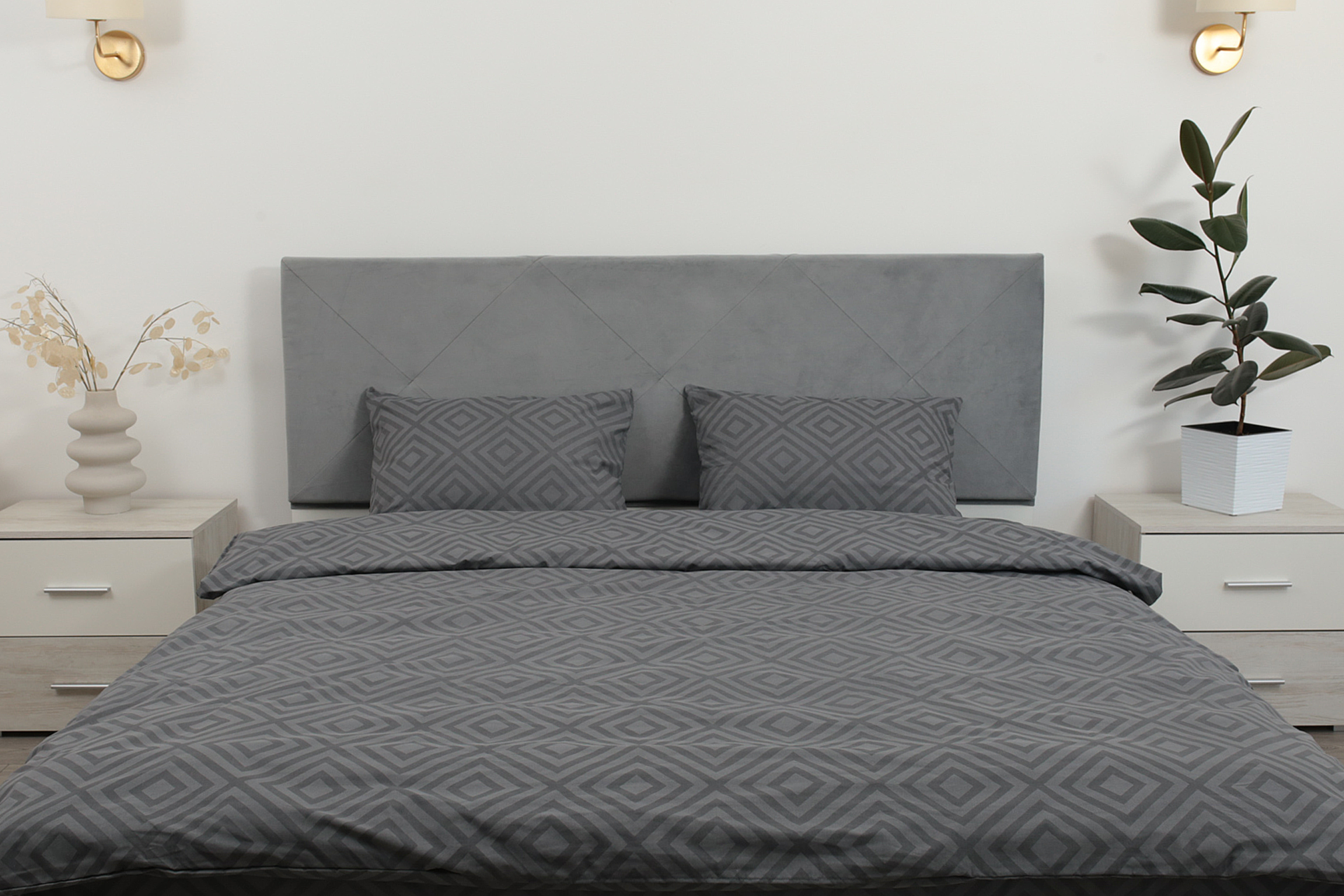 Комплект постельного белья евро Amore Glux-126 бязь Серый (KPB-Ae-Glux-126gr(50x70)_) - фото 6 Комплект постельного белья евро Amore Glux-126 бязь Серый (KPB-Ae-Glux-126gr(50x70)_) - фото 6